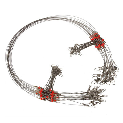 

Saidsome 10 Pcs Fishing Wire Leader Trace With Snap & Swivel Fish Tackle 3 Drop Arms fishing bait fishing lure