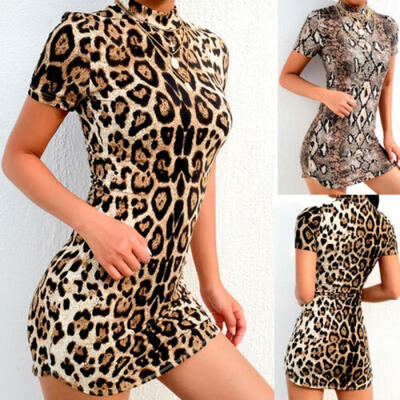 

US Women O Neck Bodycon Short Sleeve Evening Party Cocktail Club Mini Dress Sexy