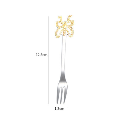 

Toponeto Stainless Steel Butterfly Fork Coffee Tea Spork Flatware Dessert Tool