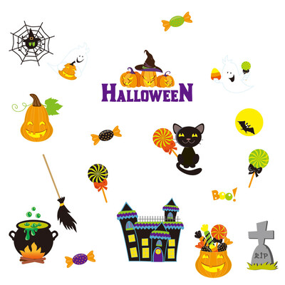 

〖Follure〗Halloween Static Electricity Removable Wall Stickers Home Room
