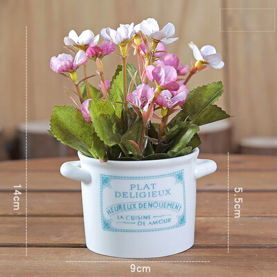

Gobestart Ceramic Pots Artificial Plants Potted Living Room Desk Decorative Flowers