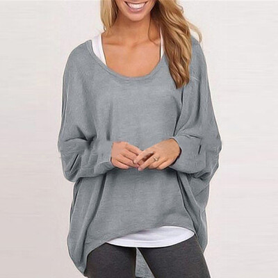 

Women O Neck Loose Knitted Jumper Sweater Oversized Long Sleeve Casual Top Shirt