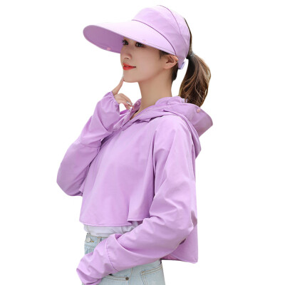 

Toponeto Womens Sun Protective Hooded Coat Anti-UV Jacket Hat Summer Breathable Cycling