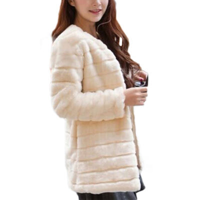 

Womens Long Faux Fur Soft Outerwear Warm Coat Winter Parka Outwear
