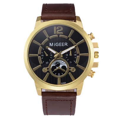 

〖Follure〗MIGEER High-End Fashion Mens Stainless Steel Watch Analog Alloy Quartz Watch