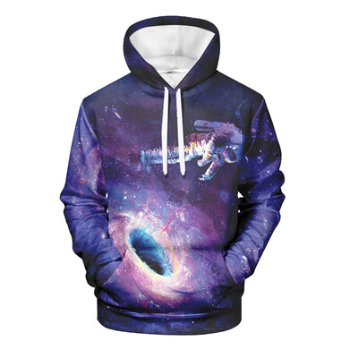 

Toponeto Mens Sasual 3D Printing Creative Long-Sleeved Hooded Long-Sleeved Sweater Coat
