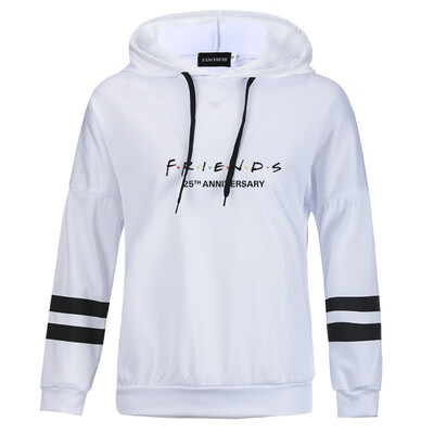 

Celebrating Friends Tv Show 25Th Anniversary Hoodie Letter Printed Hoodie Casual Hooded Sweatshirt Pullover Tops