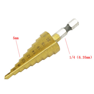 

Siaonvr Hex High Speed Steel Titanium Step Cone Drill Bit Hole Cutter HSS Sheet Metal