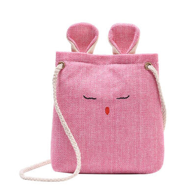 

Cute Rabbit Cartoon Cotton Linen Small Shoulder Bags Women Messenger Bag