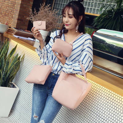 

Tailored Fashion Women Leather Four-Piece Shoulder Crossbody Bag Clutch Wallet Retro Bag