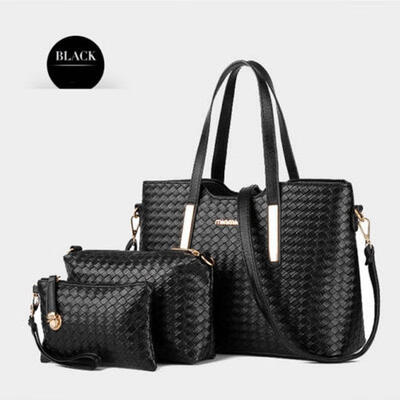 

2015 PU Leather Bag Design Women Handbag Women Messenger Bag Purse 3PCS Set