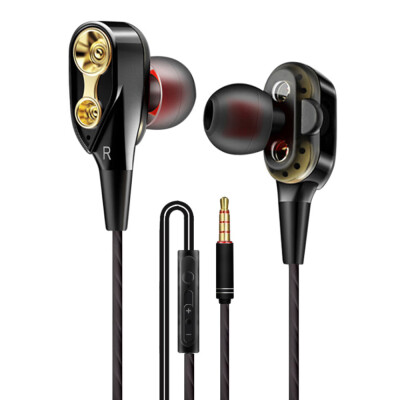 

Dual-Dynamic Quad-core 35mm Noise Isolation Sport In-ear Earphone with Microphone&Subwoofer Earphone for Universal Mobile Pho