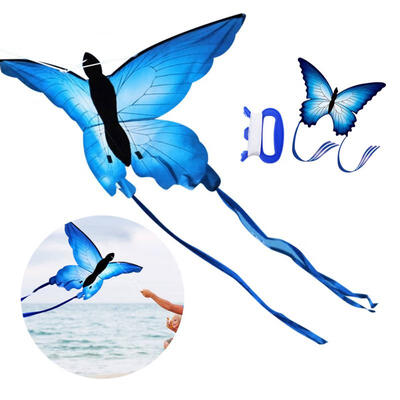 

Greensen Blue Butterfly Shape Kite Outdoor Flying Kites Kids Children Fun Toy Sports
