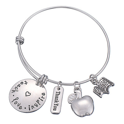 

Best Teacher Gift Love Inspire Letters Adjustable Bracelet Bracelet for Birthday Teachers Day Thanksgiving Graduation