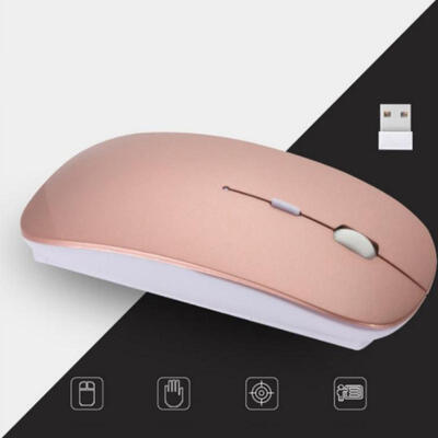 

24G Wireless Mouse With Nano Receiver 1600 DPI Slim Noiseless Rechargeable Mouse For WIN1078 MAC Android XP System