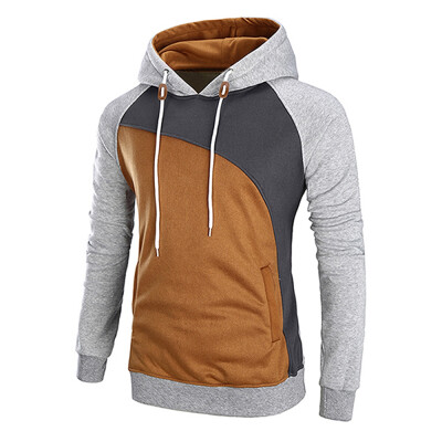 

Casual Color Blocking Drawstring Hoodie