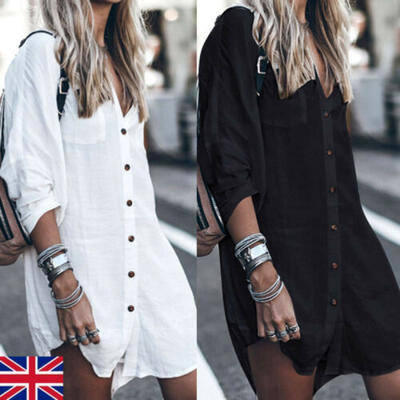 

Women Cotton Blouse Tee Shirt Long Sleeve T-shirts Casual V Neck Tops Fashion