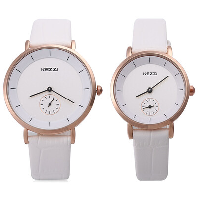 

KEZZI KW - 1080 Couple Quartz Watch Round Dial with Small Second Dial Wristwatch