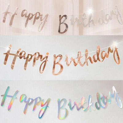 

Happy Birthday Banner Backdrop Hang Garland Party Decor Banner Party Decorations