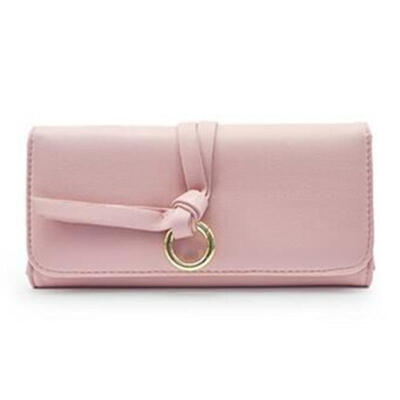 

2018 New Casual Women Solid Hasp Wallet Long Standard Wallets Triple Folding Women Purse