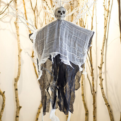 

Horrible Hanging Skull Ghost Ornament Halloween Party Haunted House Bar Decor