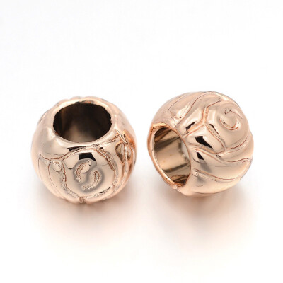 

Cadmium Free & Nickel Free & Lead Free Unfading Alloy European Beads Large Hole Rondelle Beads Rose Gold 9x65mm Hole 45mm