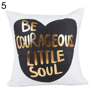 

Gilding Leaves Letter Pillow Protector Case Cushion Cover Sofa Bedding Articles
