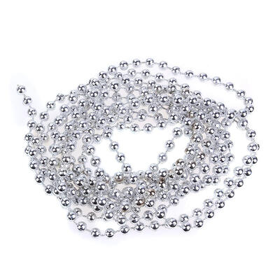 

27m Beads Christmas Tree Decor Silver Party Tinsel Xmas Window Decor