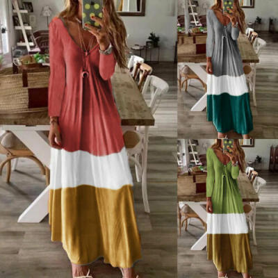 

Women Long Sleeve Casual Long Maxi Dress Oversize Kaftan Shirt Dress Plus Size