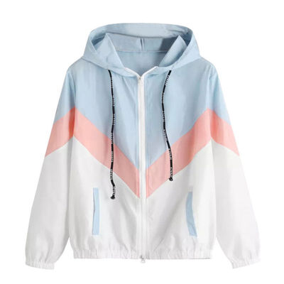 

Women Hoodies Sweatshirt Autumn Windproof Jacket Patchwork Hooded Coat Tops Casual Long Sleeve Femal Coats Outwear