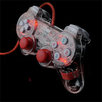 

LED Wired USB Gamepad Double Vibration Joystick Game Controller Joypad For PC Laptop For Win710XP Clear