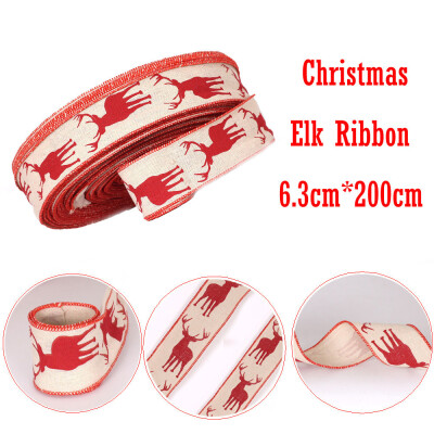 

〖Follure〗Linen Christmas Party Xmas Tree Ornaments 2m Elk Ribbon Hanging Decorations