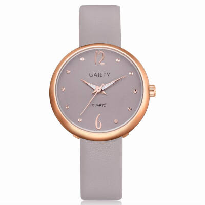 

GAIETY Women\s Casual Leather Band Dress Watch Rose Gold Tone G528