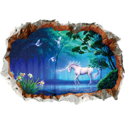 

10 Styles 3D Unicorn Horse Wall Sticker Creative 3D Break The Wall Effect Stickers