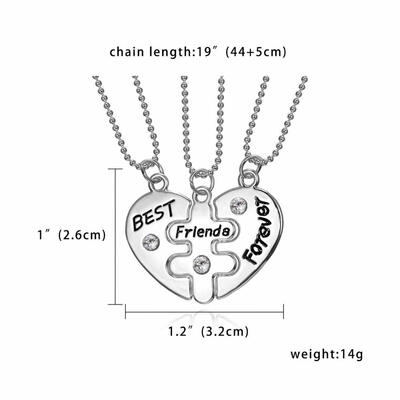 

2PCSet Mothers Day Valentines Day Necklaces&Pendants Hollow Letter Stitching Best Friends Necklace Ladies Birthday Gift
