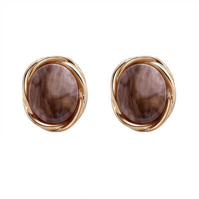 

1 Pair Retro Oval Stud Earrings Women Girls Wedding Marble Pattren Acrylic Earrings Jewelry