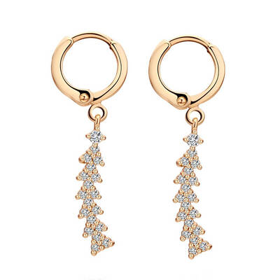 

Women Long Fish Crystal Earrings Bridal Jewelry Rhinestone Ear Dangle for Engagement Wedding