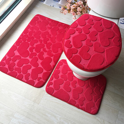 

Toponeto 3pcs Non-Slip Suction Grip Bath Mat Bathroom Kitchen Carpet Doormats Decor