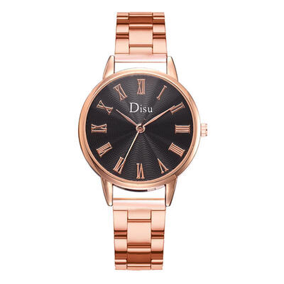 

Women Rose Gold Black Watches Luxury Stainless Steel Quartz Wristwatch Ladies Female Elegant Business Watch Relogio Feminino