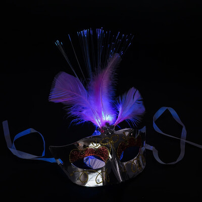 

Siaonvr Women Venetian LEDFiber Mask Masquerade Fancy Dress Party Princess Feather Masks