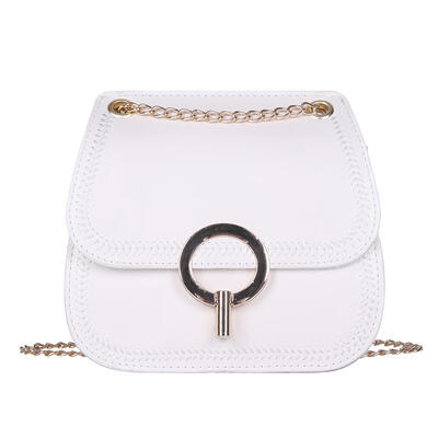

Flap Shoulder Handbags Women Leather Solid Color Chain Crossbody Saddle Bag