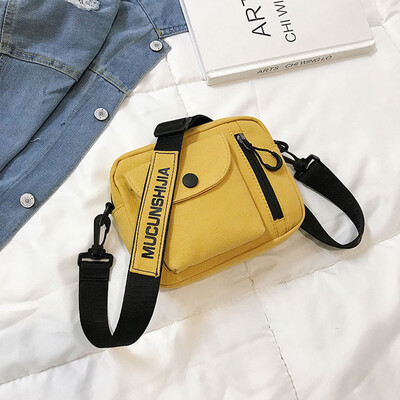 

Tailored Womens Fashion Canvas Pocket Bag Single Shoulder Bag Slant Bag