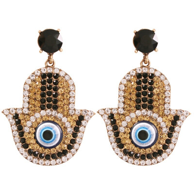 

Solememo Bohemian Rhinestone Multicolor Eyes Drop Earrings For Women Wedding Ethnic Design Fashion Earrings Jewelry BIjoux E6340