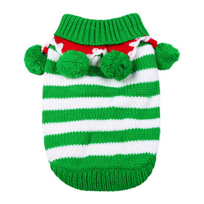 

Autumn Winter Christmas Striped Warm Dog Pets Clothes Coat Cartoon jacket -L