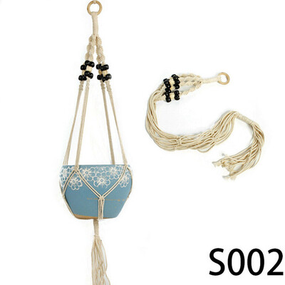 

Cotton Rope Net Flower Plant Hanger Net Handmade Macrame Rope Plant Hanger Garden Flower Pot Holder Hanging Basket Decor