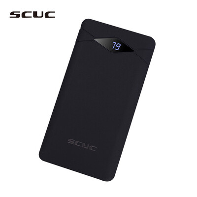

Ultra-thin large-capacity mobile phone charging treasure 10000Mah polymer SCUC red power digital display mobile power