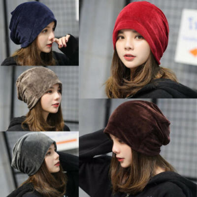 

UK Women Ladies Velvet Winter Warm Slouch Beanie Ski Hip Hop Hat Cap Oversized