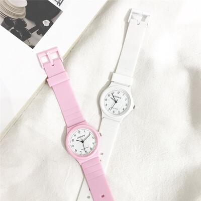 

Candy-colored jelly soft younger sister cute little fresh Harajuku watch Japanese pink girls high school students silicone electro