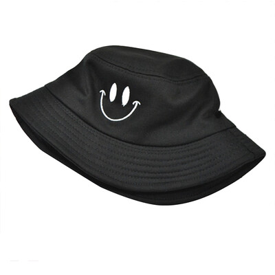 

Fashion Smiley Face Foldable Cotton Hat Summer Fisherman Hat Wide Brim sun visor for Outdoors Hiking