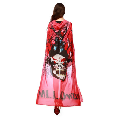 

Halloween Fairy Wings Chiffon Cloak Fun Print Pattern Cloak for Stage Show Festive Party Decorative